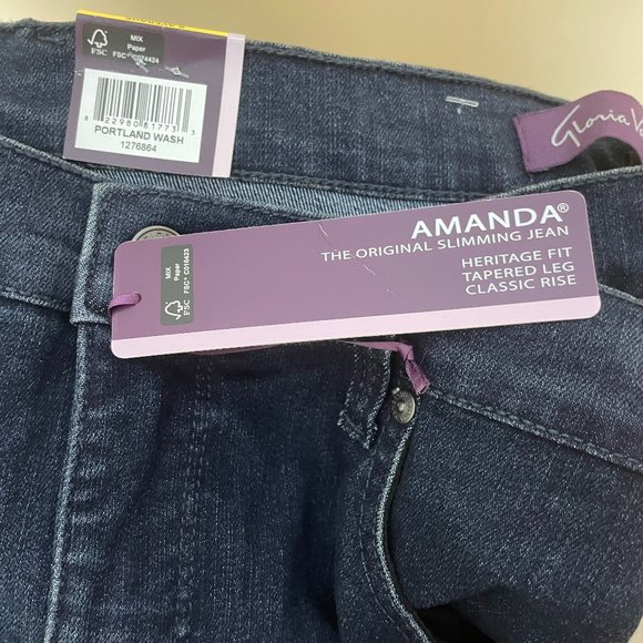 Gloria Vanderbilt Amanda Heritage Fit Jeans Stretch Denim Dark Wash Size 6 NWT - Picture 6 of 6